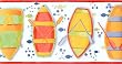 Red Row Boats Wallpaper Border