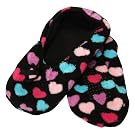 Ladies/Womens Heart Print Fleece Non-Slip Slipper Socks (1 Pair)