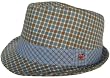 Christys' Crown "Oahu" Cotton Fedora Gingham Union Jack Bulldog Pin Surf Style Post Punk Preppie Summer Hat Limited Edition Christy's Trilby