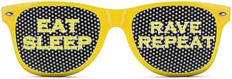 EAT SLEEP RAVE REPEAT Yellow Party Wayfarer Sunglasses