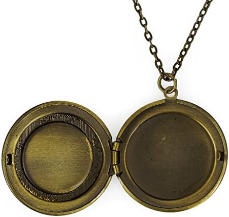 Antique Bronze Colorful Celtic Stained Glass Design Keepsake Locket Necklace 24"