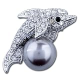 Crystal Dolphin Ball Brooches And Pins