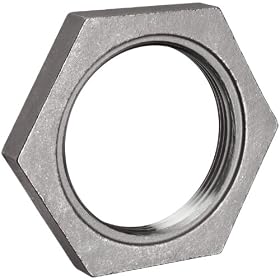 316 Stainless Steel Cast Pipe Fitting, Hex Locknut, MSS SP-114, 1-1/2" NPT Female