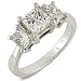 Three Stone Princess Cut Diamond Ring 2.00ctw (HI/SI) in 14K White Gold