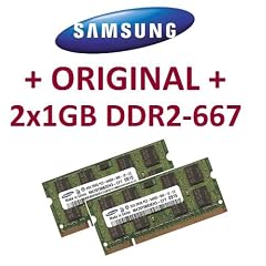 Dual Channel Kit: 2 x 1 GB = 2GB 200 pin DDR2-667 SODIMM (667Mhz, PC2-5300, CL5) 64Mx8 x16 double side, f�r DDR2 Notebooks - 100% kompatibel zu DDR2-533Mhz, PC2-4200, CL4