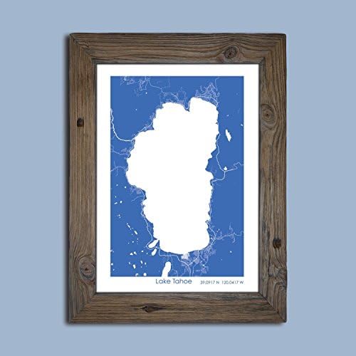 Lake Tahoe map, Lake Tahoe map art, Lake Tahoe wall art poster, Lake Tahoe decorative map