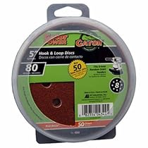 ALI INDUSTRIES 4344 8 Hole Hook and Loop 80 Grit Disc, 5-Inch, 50-Pack
