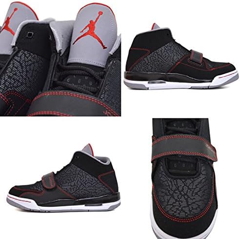 Nike Jordan Flight Club 90's Boys Youth Black/Gym Red/Cement Grey Sneakers