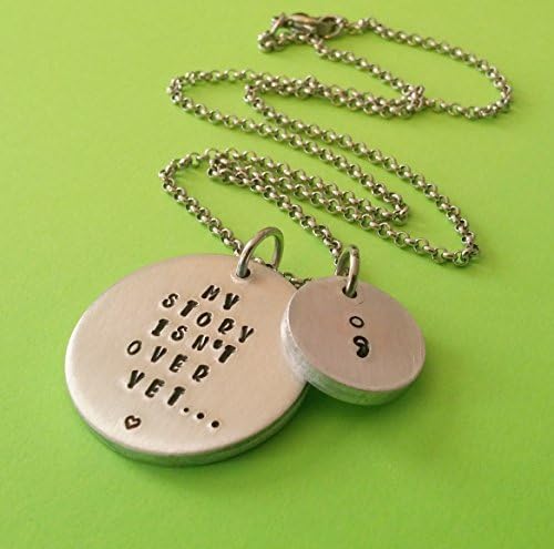 My Story Isn't Over Yet Semi Colon Hand Stamped Necklace | Project Semi Colon | Thick Aluminum