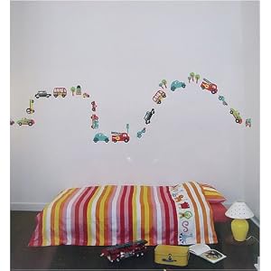 Cars, Trucks and More Decorative Child Room Wall Stickers ~ Temporary, Repositionable