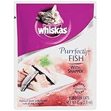 Whiskas Purrfectly Fish Red Snapper in Natural Juices Food for Cats, 3-Ounce Pouches (Pack of 24)