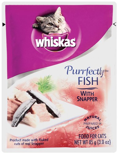 Whiskas Purrfectly Fish Red Snapper in Natural Juices Food for Cats 3-Ounce Pouches Pack of 24B0029NII3C