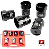 Neiko Tools USA 7 piece 1/2″ Drive Wheel Bearing Locknut Socket Set