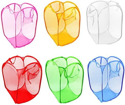 10 PCS Foldable Pop Up Laundry Bag Basket (fine mesh-random color)