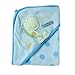 Just One Year Hooded Towel with Dinosaur Appliqué - Blue