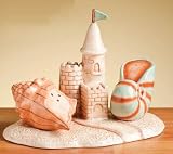Sea Breeze Seashells & Sand Castle Tray Salt & Pepper Shakers