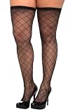 Torrid Plus Size Black Diamond Fishnet Thigh-Highs