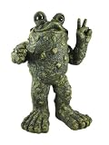 Toad Hollow Standing Peace Sign Frog Statue 13
