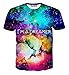 FaPlus Universe Starry Sky 3D Print Men's Casual T-Shirts 2XL,Blue