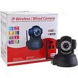 Foscam FI8918W Wireless/Wired Pan & Tilt IP Camera ,8 Meter Night Vision , 3.6mm Lens (67° Viewing Angle)-Black