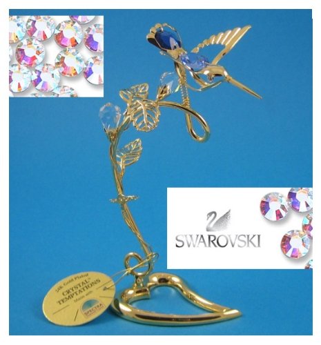 Swarovski® Components - CRYSTAL TEMPTATIONS - Koliber in Gold mit Steinen - Swarovski Kristalle - 24 Karat Gold-plattiert - anlaufgeschützt - Abmessung: ca. 16 cm x 8 cm - Das ideale Geschenk zur Geburt, Taufe, Kommunion, Konfirmation, Geburtstag, Namenstag, Valentinstag, Hochzeitstag, Ostern, Weihnachten - Für Kinder, Freundin, Frau, Mutter - Als Mitbringsel, Aufmerksamkeit, Überraschung, Dankeschön, Gruss - Ein Geschenk, das immer gut ankommt!!! Swarovski® Components - CRYSTAL TEMPTATIONS - Koliber in Gold mit Steinen - Swarovski Kristalle - 24 Karat Gold-plattiert - anlaufgeschützt - Abmessung: ca. 16 cm x 8 cm - Das ideale Geschenk zur Geburt, Taufe, Kommunion, Konfirmation, Geburtstag, Namenstag, Valentinstag, Hochzeitstag, Ostern, Weihnachten - Für Kinder, Freundin, Frau, Mutter - Als Mitbringsel, Aufmerksamkeit, Überraschung, Dankeschön, Gruss - Ein Geschenk, das immer gut ankommt!!!
