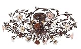 IMAGE OF Elk Lighting 7047/6, Cristallo Fiore 6 Light Semi Flush in Deep Rust and Hand Blown Florets