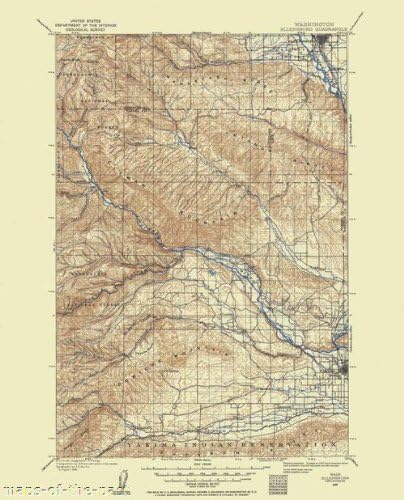 Historical Topographic Maps - ELLENSBURG QUAD WASHINGTON (WA) USGS 1899 - Matte Art Paper