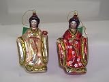 JAPANESE KIMONO Girls Glass Christmas Ornaments NEW