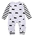 Baby Girl Boy Clothes Striped Bodysuit Romper Sleepwear Pajamas Outfits Costume (0-3 Months, White)