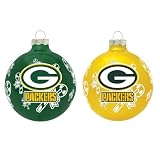 NFL Green Bay Packers Traditional 2 5/8" Ornament Set in Primary and Secondary Team Color