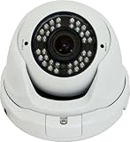 eSecure ES18C38A Cctv Security Camera - 700 TVL Sony Effio DSP, OSD Control, 2.8~12mm Manual Zoom Lens, 36 IR Led Day Night Vision, Indoor Outdoor Vandal Proof Home Security Surveillance Dome Camera (white), Improved Construction