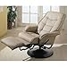 Leatherette Bone Cushion Recliner by Coaster Furniture
