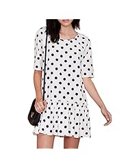 Girls Polka Dot Print Elbow Length Sleeves  Dress