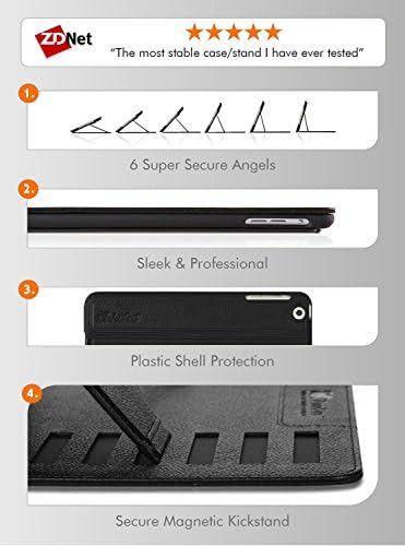 ZooGue Apple iPad Mini 1 / 2 / 3 Case Prodigy Elite Fully Adjustable Super Secure Stand Cover for Apple iPad Mini 3, iPad Mini 2, iPad Mini with Retina Display (Auto Wake/Sleep Smart Feature) - Red