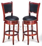 30" Cherry Swivel Barstool (With Back)