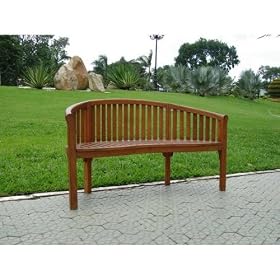Patio banana park bench outdoor eucalyptus hardwood 5 foot