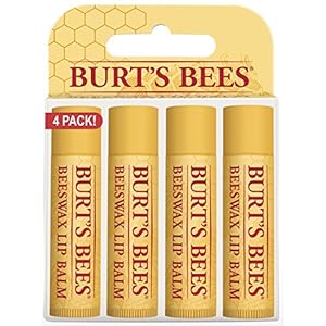 Burt's Bees 100% Natural Lip Balm, Beeswax, 0.15 oz., 4 Count