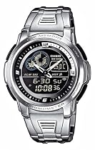 Casio - AQF-102WD-1BVEF - Montre Homme - Multifonction - Quartz analogique et digitale - Bracelet acier