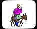 Mouse Pad with man, body, individuals, individual, humans, donkey, person, human, persons, woodcut, people, riding Image
