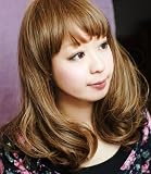 「【耐熱】フルウィッグ おすすめ!ふわくしゅガーリーミディ-ハニーブラウン」の画像