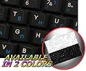 NETBOOK RUSSIAN CYRILLIC ENGLISH KEYBOARD STICKERS ON BLACK BACKGROUND