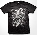 Outlaw Cowboy Skull With Pistols Mens T-shirt, Skull Guns and Bandana Shirt