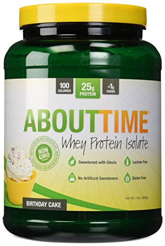 SDC Nutrition About Time Whey Protein Isolate Powder, Birthday Cake, 2 Pound
