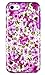 DandyCase 2in1 Hybrid High Impact Hard Lavender Garden Floral Pattern + Purple Silicone Case Cover for Apple iPhone 5C Screen Cleaner
