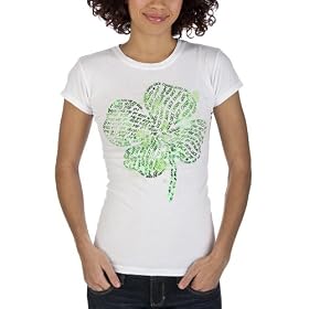 License Juniors St. Patrick's Day Shamrock Tee - White 