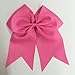 CN Girls Cheerleader Bow with Ponytail Holder for Cheerleading (Pink)