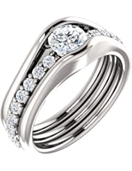 10K White Gold Round Cut Diamond Ring -- LIFETIME WARRANTY