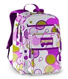 JanSport Classic Big Student Backpack, White/Newbud Green Pattern Dots