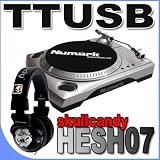 Numark TTUSB Belt-Drive Turntable w/USB Output  Skullcandy SC-BHESH07 Hesh Headphone (Black) BigVALUEInc DJ Saver Bundle