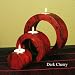 Shopping The Globe Ringed Candle Holders, Set of Three - Dark Cherry
